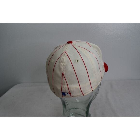 Vintage Cincinnati Reds New Era Pro Model Pinstripe Hat Cap 100% Wool Size 7 - Picture 3 of 5